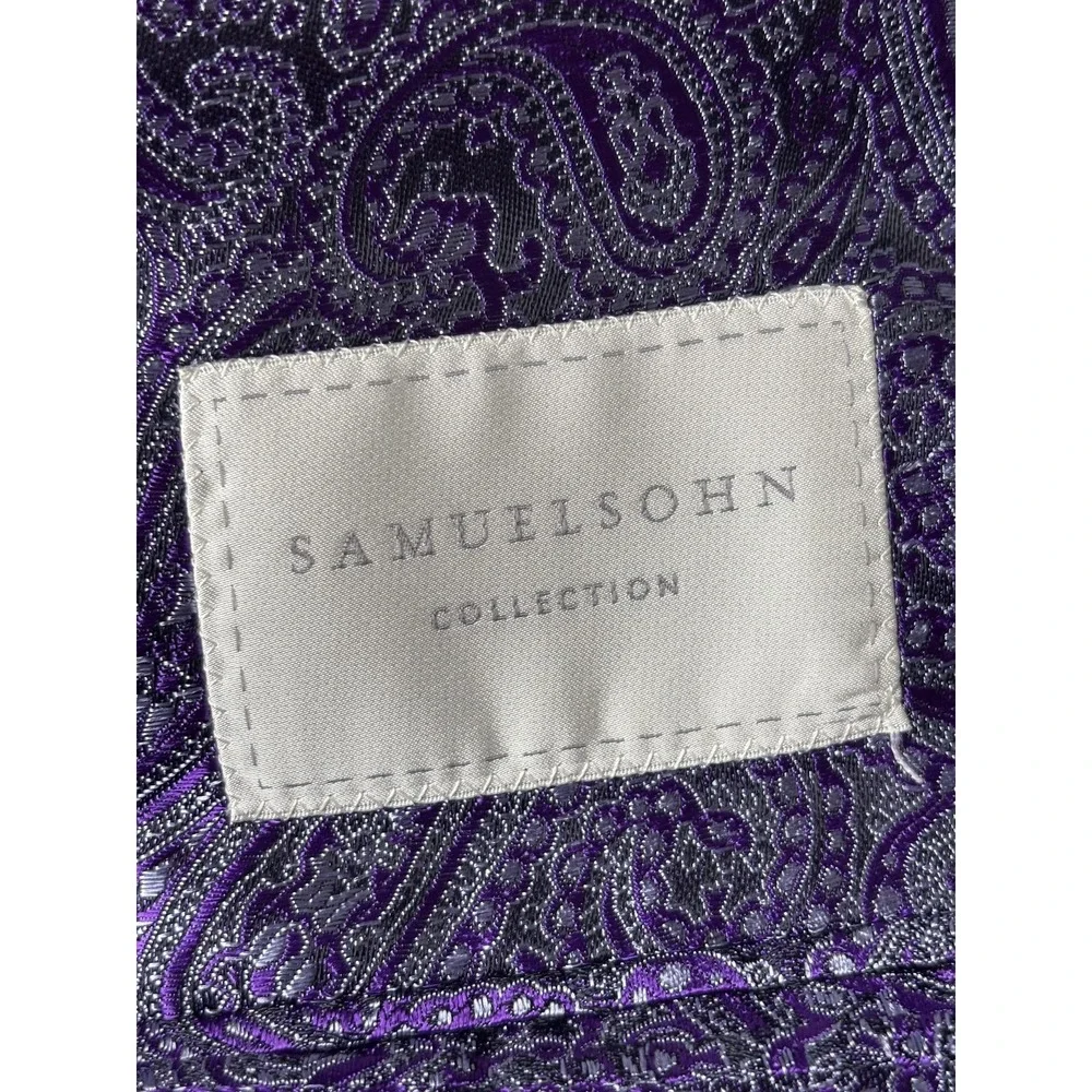 Samuelsohn Blazer Mens 50 Gray Purple Plaid Wool Dormeuil Sport Coat Canada